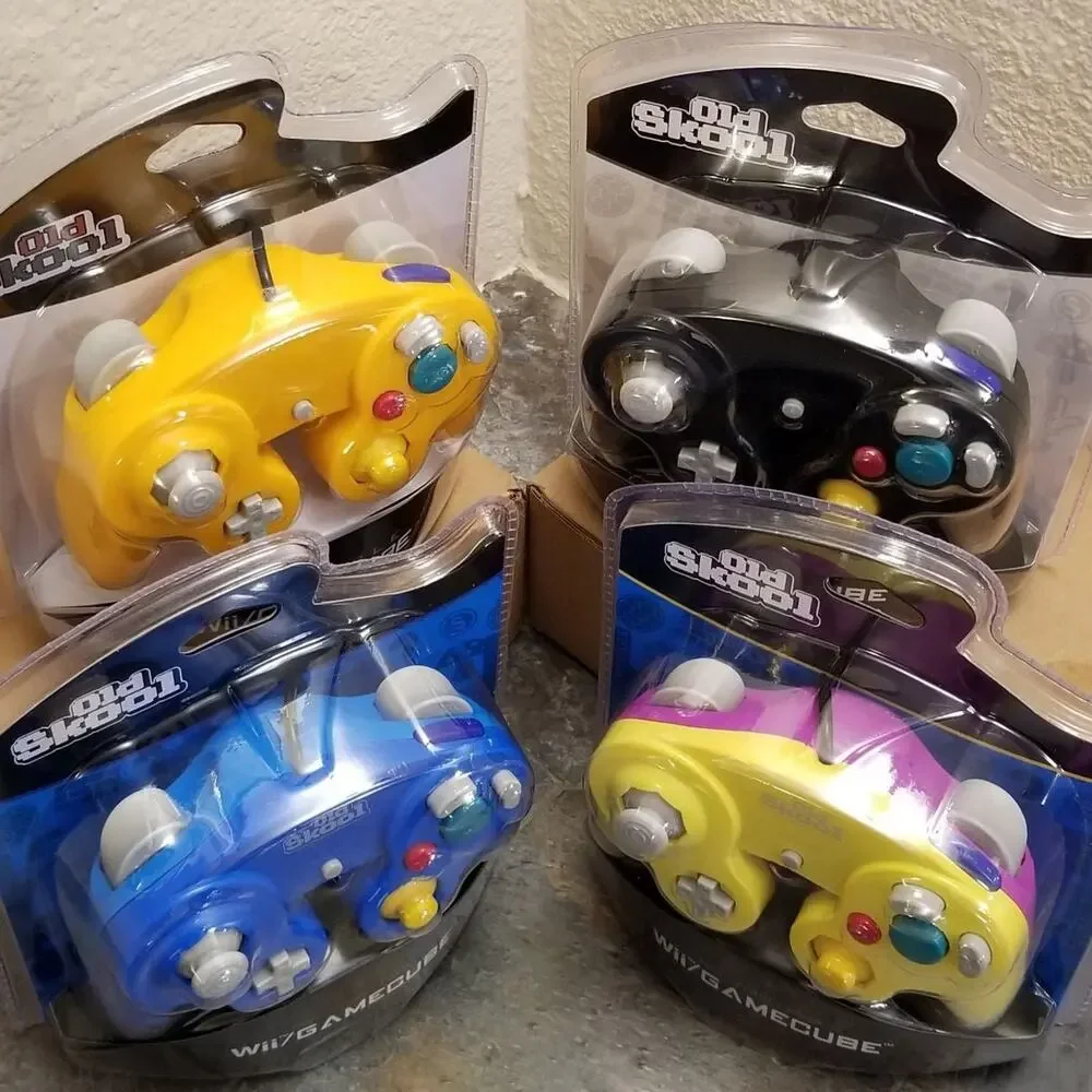 4 Gamecube Controllers - 4 Colors Bundle (NEW) Blue Yellow Orange Black Nintendo